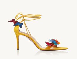 Vrouwen bruiloftsfeestjurk bruid sandaal luxe ontwerp hoge hakken papillon sandalen enkelband kleurrijke vlinders maat 3542896358742929