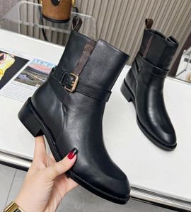 Femmes Westside Bottines hautes plates Insert en caoutchouc marron foncé Cuir de veau noir Fermeture éclair latérale Automne et hiver Baskets Martin avec boîte