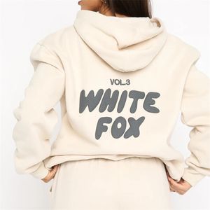 dames witte foxx hoodie ontwerper sportkleding wit 2 -delige heren dames lente herfst winter nieuwe hoodie set modieuze lange mouwen pullover pullover joggers 161