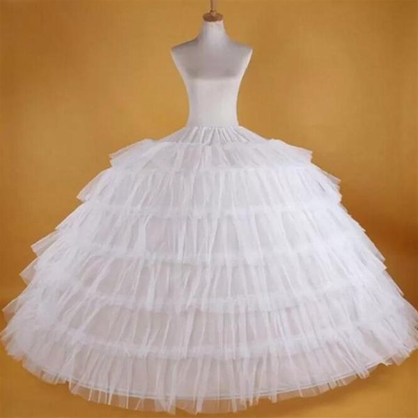 Enaguas blancas para mujer, vestido de baile súper hinchado, enaguas, vestido Formal de boda con cordón, 7 aros, crinolina larga, hecho a medida W292S