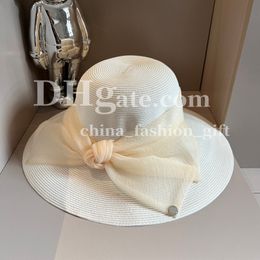 Femmes à bord large du chapeau de rasage designer chapeau arc organza chapeau seau dames élégant chapeau de fête d'été