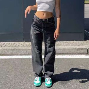 Vrouwen wijd been baggy jeans dame vintage y2k punk low rijg taille losse denim broek streetwear mode trashy lange skater broek