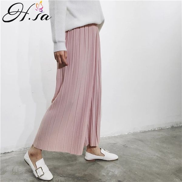 Pantalones de pierna ancha para mujer Capris Leggings de verano negro blanco rosa plisado Cool Ladies Loose Pantlone Femme 210430