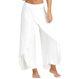 Femmes Pantalon à jambes larges Fitness Yoga Split Pantmand Mandala Open Comfort Gypsy Hippie Aladdin Harem 240428