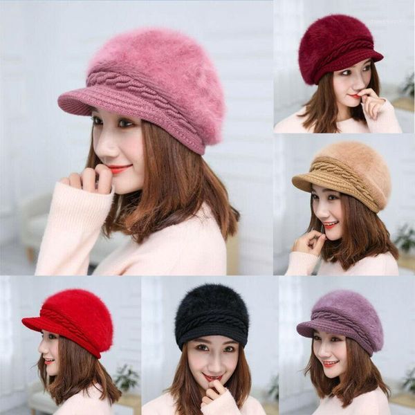 Femmes Hiver Bceie chapeau béret en tricot chaud Coup de crochet Souchal Baggy Dame Girl1