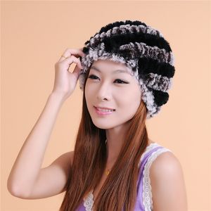 Dames Winter Cap Mode Weave Bont Hoeden Kwaliteit Mode Hoed Dames Winter Warm Hat 100% Bont Gratis Verzending