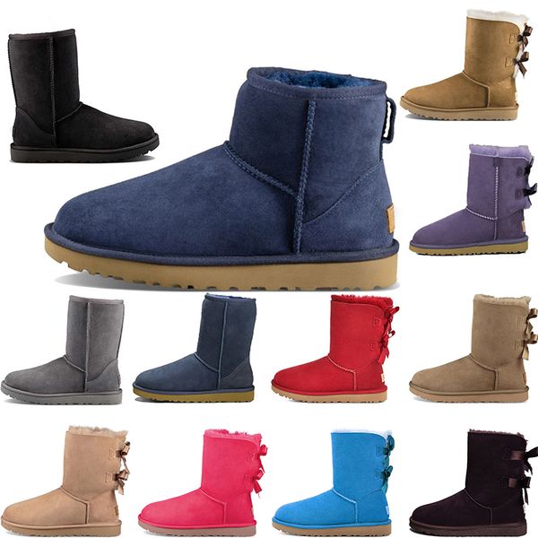 Femmes hiver Designer bottes de neige moelleuses mini plate-forme australienne ug botte fourrure pantoufle cheville laine chaussures en peau de mouton en cuir classique marque décontractée à l'extérieur