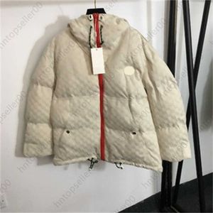 Women Winter Jacket Designer Femmes Coton Puffer Veste Vieille Fleur Double Lettre Jacquard Cordon Taille À Manches Longues À Capuchon Chaud Vestes Vêtements Pour Femmes