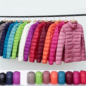 Femmes veste d'hiver Ultra léger duvet de canard Parkas mince femme bouffante Portable coupe-vent manteau Chaqueta Mujer 220819