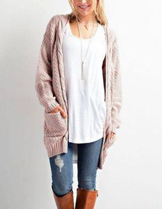 Femmes hiver tricoté manteaux rose rouge couleurs chaud Cardigan femme mode longue longueur vêtements d'extérieur livraison gratuite