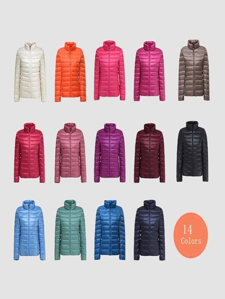 Women Winter Light Coat Woman Down Jacket Ligera Femenina completa Feather Feather ultra delgada