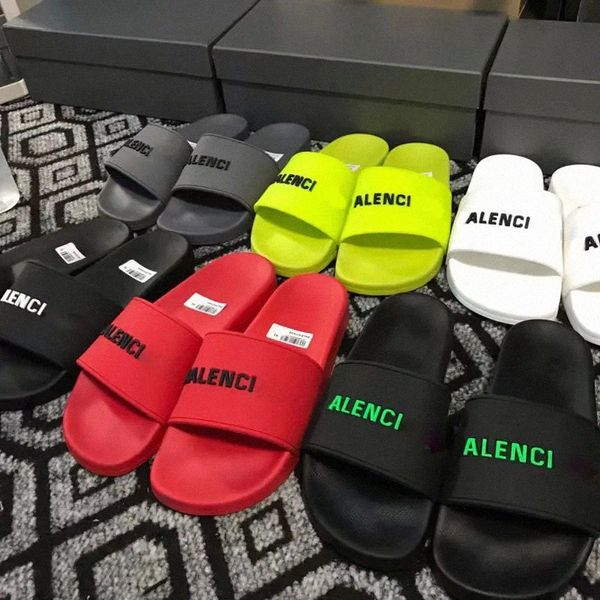 Designer Pool Slide Logo Black White Slides Slippers Paris Mens Womens Bloom Rubber Gris Jaune Rouge fluo Green Fleurs turquoise PRINTIPVPS #