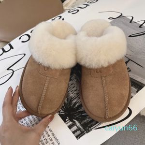Femmes hiver plate-forme botte fourrure pantoufle cheville laine chaussures en peau de mouton en cuir véritable marque classique décontracté à l'extérieur