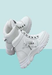 Vrouwen Winter Snow Boots Fashion Style Hightop Shoes Casual Woman Waterproof Warm vrouwelijk Hoogwaardige witte zwarte 2201088557001