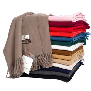 Vrouwen Winter Zachte Warme Kasjmier Sjaal Luxe Merk Wollen Sjaals Kaki Pashmina Sjaals Zwarte Heren Poncho Kasjmier Sjaals 240111