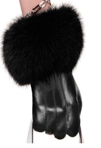 Femmes hiver top qualité en cuir véritable de luxe marque de mode gants longs classiques chauds doux dames en peau de mouton doigt gants4897676