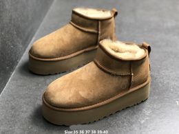 Dames winter ultra mini -laarsontwerper Australian Platform laarzen voor mannen echt leer warme enkel bont laarsjes luxueuze schoenen ug