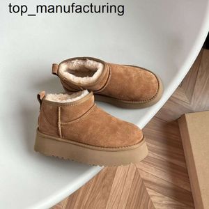 Dames Winter Ultra Mini Boot Designer Australian Platform Boots For Men Real Leather Warm enkelbont laarsjes luxueuze schoen EU44