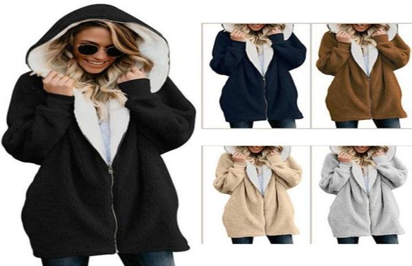 Femmes hiver chaud manteau automne basique veste fermeture éclair à capuche fourrure longue grande taille décontracté dames vêtements outwear trench manteaux femmes clot4146348