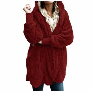 Mujeres invierno abrigo cálido chaqueta outwear señoras cardigan abrigo doble cara veet abrigo con capucha otoño e invierno nuevo fi 37wz #