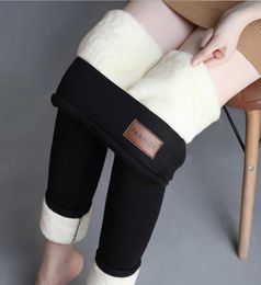 Femmes Leggings chauds d'hiver Superthick High Stretch Lamb Cachemire Leggins High Waist Skinny Panters Plus Velvet épaissis Pants6388581