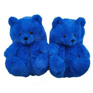 Femmes hiver chaud en peluche dessin animé ours en peluche pantoufles en gros fille belle maison coton chaussures femmes fourrure fausse fourrure diapositives Y0104