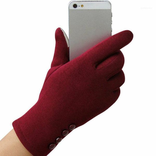 Gants chauds d'écran tactile d'hiver de femmes pour des occasions formelles mitaines pleines de doigt de comprimé Groves1