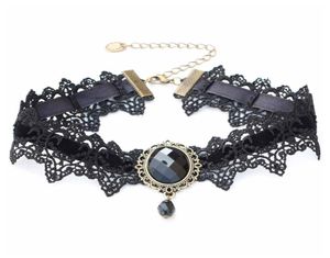Mujeres con collar de encaje colgante de collar de cadena corta Gótica gótica retro sexy joyería de joyas de boda vampiro 4375060