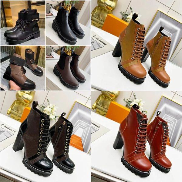 Femmes Wonderland Flat Ranger Boot Classiques des créateurs Beaubourg Star Trail Boot Cuir de luxe Semelle en caoutchouc Mode Plate-forme Territory Flat Ranger Bootsy Shake Boot