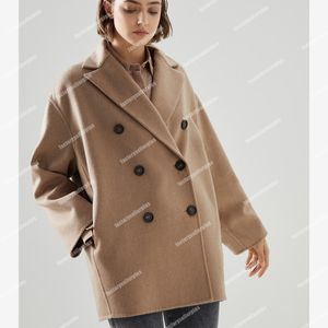 Femmes en laine Brunello Cuccinelli Cashmere Double Brown Brown Casual Coat Veste