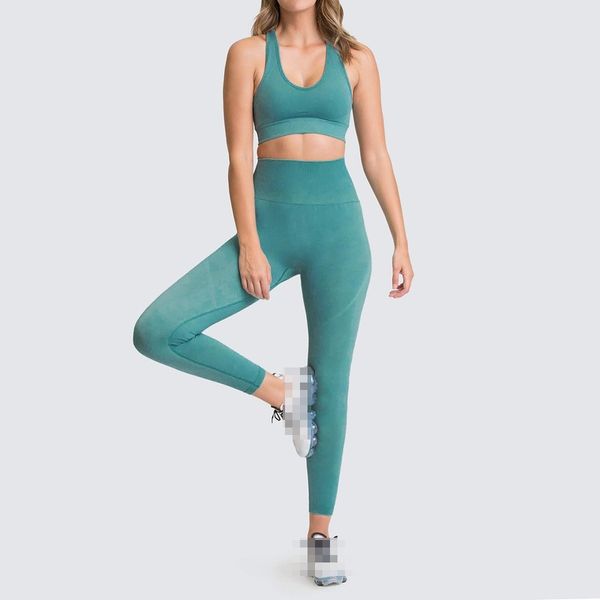 Ensemble d'entraînement pour femmes Soutien-gorge de sport confortable Gym Brassiere Fitness Débardeur Gilet + Leggings respirants Femmes Pantalon de yoga de levage 210514