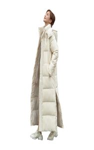 Femmes Xlong Veste d'hiver Capotage côté fendu Vente à vent Bio Bio Down Coat Oversize Cotton rembourré Parkas Casaco Feminino5417703