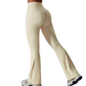 Femmes Yoga Bellbottoms Serré Scrunch Fesses De Levage Danse Taille Haute Collants Pantalons De Sport Gym Courir Respirant Fitness Leggings 240124