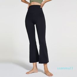 Pantalones acampanados de Yoga para mujer, pantalones acampanados ajustados de cintura alta de verano para mujer, pantalones largos que muestran las piernas para Yoga