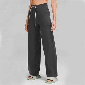 Женские свободные брюки для йоги L138 Excerise Sport Gym Ladies Running Casual Long Pant Elastic High Waist Wide Leg Брюки для бега и танцев 269p