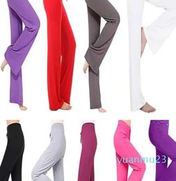 Pantalon de yoga pour femme avec cordon de serrage, taille PS, vêtements de sport, extensible, ample, évacuant l'humidité, léger, violet, rouge, modal, jambe évasée