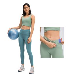 Femmes Pantalons de yoga Leggings de taille haute non voir à travers l'entraînement du cyclisme de contrôle du ventre Super élasticité