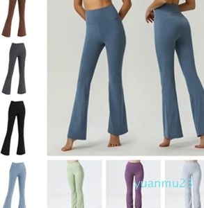 Pantalon de Yoga pour femmes, couleur unie, couleur chair, façonnant la taille, serré, évasé, Fitness, Jogging, vêtements de sport pour femmes