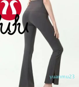 Pantalon de Yoga pour femmes, couleur unie, couleur chair, façonnant la taille, serré, évasé, Fitness, Jogging ample, vêtements de sport, pantalon évasé à neuf points, haut