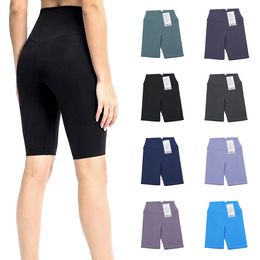 Mujeres pantalones cortos de yoga leggings deportes calates de cintura alta de 5 puntos Control de la abdomino suave entrenamiento de yoga atlética corriendo pantalones cortos de ciclismo de gimnasio pantalones de yoga