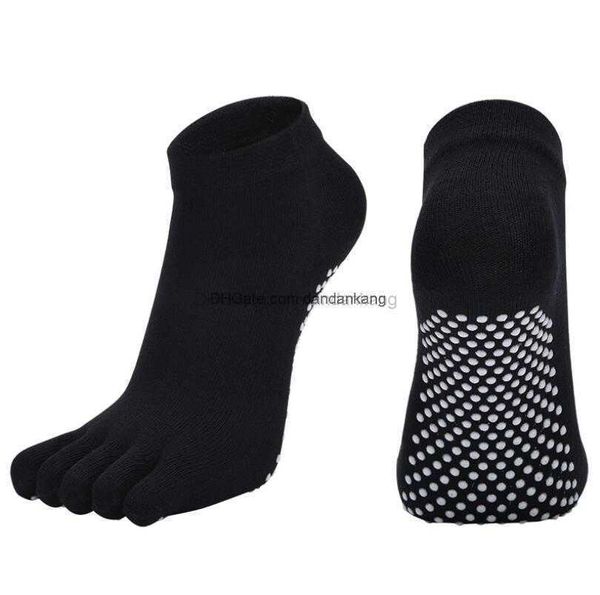 Femmes Yoga Orteils Chaussettes Fitness Danse Sport Exercice Plein Cinq Doigts Chaussette Antidérapante Points De Silicone Massage Sox Cheville Pantoufle Avec Grip Maison Sol Bas