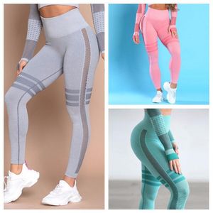 Femmes Yogo Leggings pantalons longs ensembles respirant haute élasticité pantalon Patch travail fille décontracté taille haute Yoga Pants246s