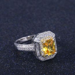 Dames Zirkoon Diamond Ring Band Finger Mode-sieraden Luxe Zircon Engagement Gemstone Ringen voor Vrouw Lover Valentijnsdag Gift Will and Sandy