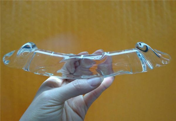 Women039s Big Large Glass Sex Toys Pyrex Penis Crystal Consolador Nuevo Realista Doble Cabeza Sex Dongs Lesbian Phallus Anal Plu5456960