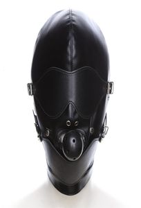 Women039s Zwart lederen masker seks fetish mannelijk cosplay slaaf verstikking spelpoort bal verstelbare PU-maskers cosply speelgoedmasker voor coupl4918103