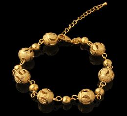 Dames039s armband 14 kGeel goud gevuld RONDE Kraal Kralen VERSTELBAAR Verlengketting Sieraden 20060mm5mm4306614