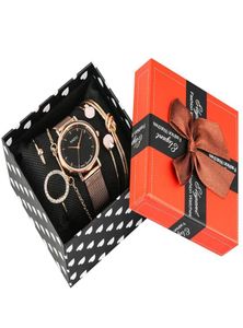 Women039s Bracelet Watches Set Rose Gold Quartz Watchs analogiques pour les dames en acier inoxydable Solte à bracelet pour les femmes 2012042533587