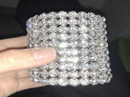 Femmes039 Bracelet nuptial Big Sparkling Diamond Rhingestone Trendy Sexy Brangle Brand Bras Bilan de brassard avec Crystal Crystal 8558250