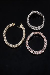 Femmes039s CZ Miami Cuban Link Bracelet Diamonds Bracelet 8 mm Bling Bracelets avec fermoir verrouillé Bracelets de zircon cube 7inch 8in6682065