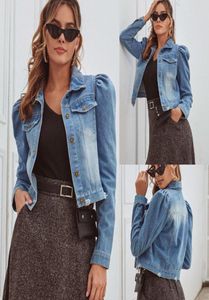 Femmes039s Denim Long Poche longue à manches princesse à manches princesse manteau manteau veste femme manteau femmes veste hivernale femme parka6468289